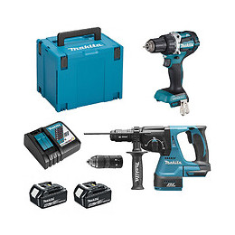 Pack De 2 Outils Makita Dlx2191t2x6 (ddf484 + Dhr243) 18v Li-ion (2 X 6,0 Ah)