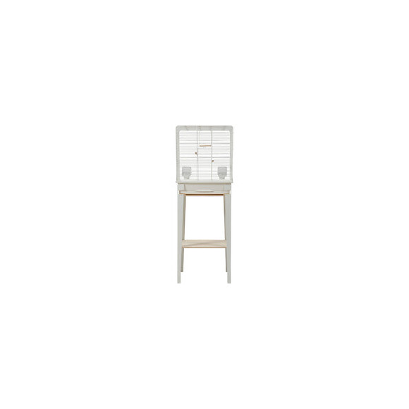 Cage Et Meuble Chic Loft. Taille M.  44 X 28 X Hauteur 124 Cm. Couleur Blanc. - Zolux - Zo-104181blc