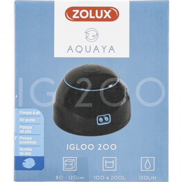 Pompe À Air Igloo 200 Noir Puissance 2.0 W Débit Max 120 L/h. Pour Aquarium. - Zolux - Zo-320753
