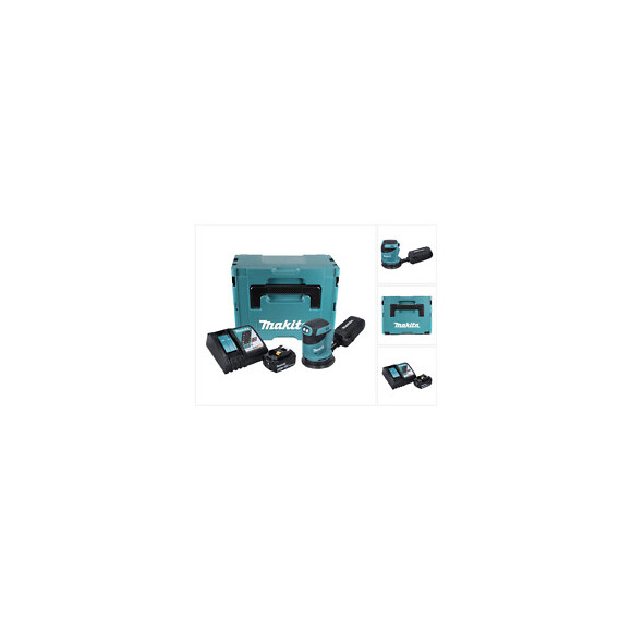 Makita Dbo 180 Rf1j Ponceuse Excentrique Sans Fil, 18v + 1x Batterie 3,0ah + Chargeur + Makpac