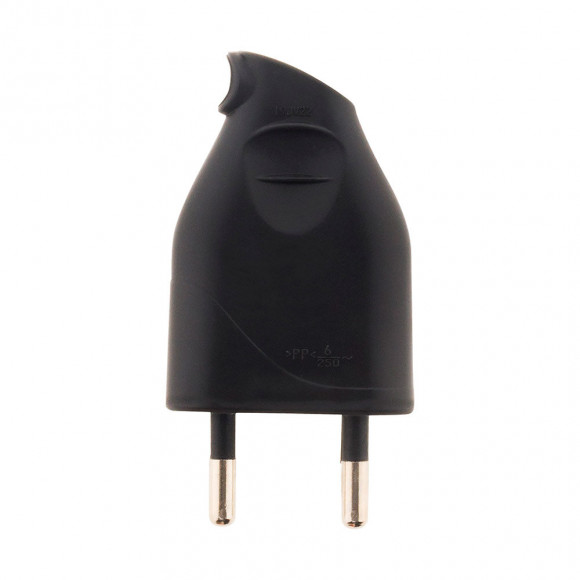 Fiche Mâle 2p 6a Latérale - Noir - Zenitech
