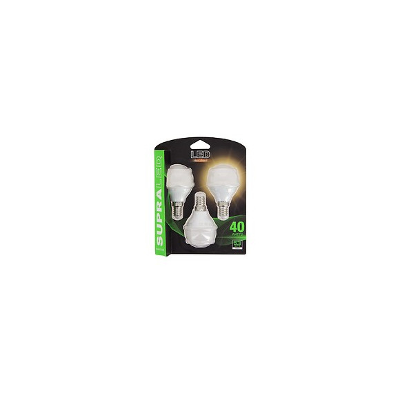 Pack De 3 Ampoules Led (p45), Culot E14, Conso. 5,3w (eq. 40w), 470 Lumens, Blanc Chaud