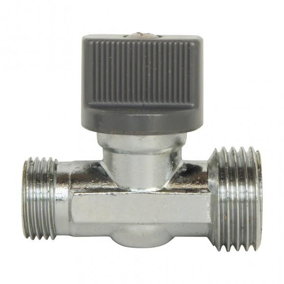 Robinet D'arrêt Chromé Droit 1/4 Tour - Mâle 12/17 / Mâle 15/21 - En Laiton Chromé