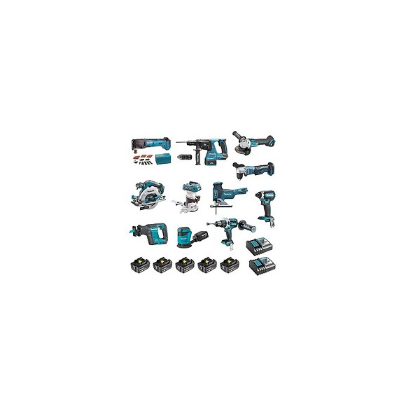 Pack 11 Outils Makita Dlx1102tj1 À Batteries Lxt 18v (5 X5,0ah)