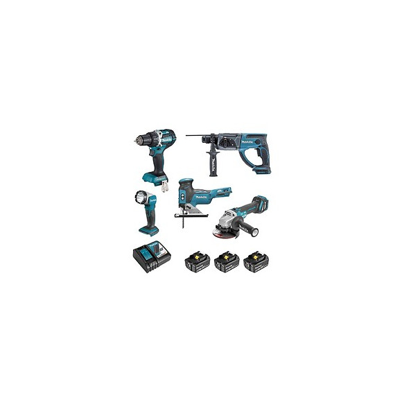 Pack 5 Outils Makita Dlx5044tj 18v (3x 5,0ah)