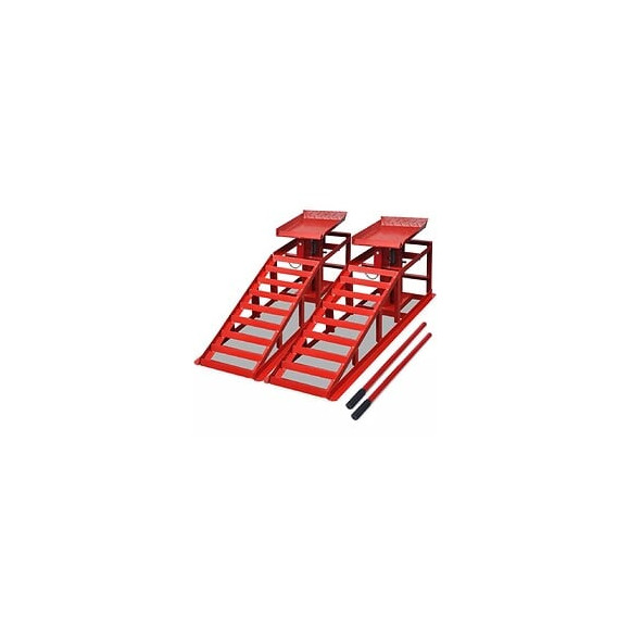 Rampe De Levage Pour Voitures 2 Pcs Acier Rouge -
