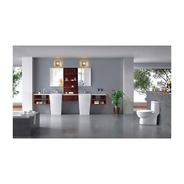 Lavabo Sur Pied Carré Design Totem Blanc