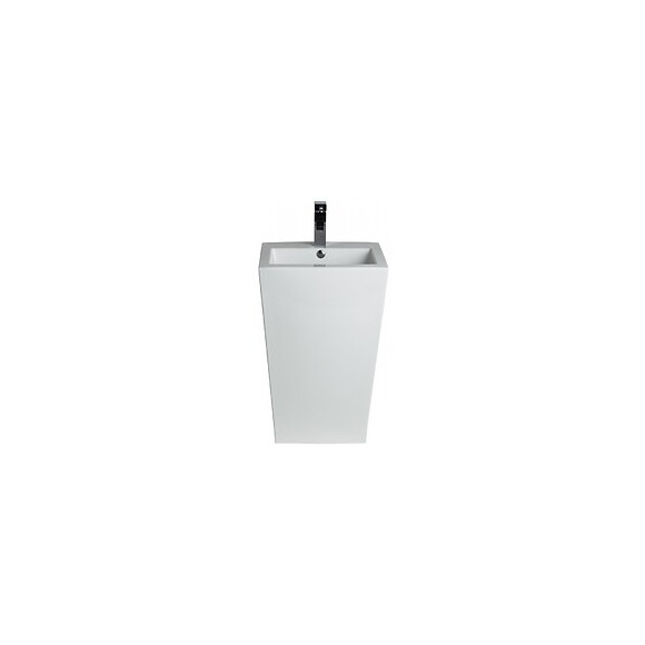 Lavabo Sur Pied Carré Design Totem Blanc
