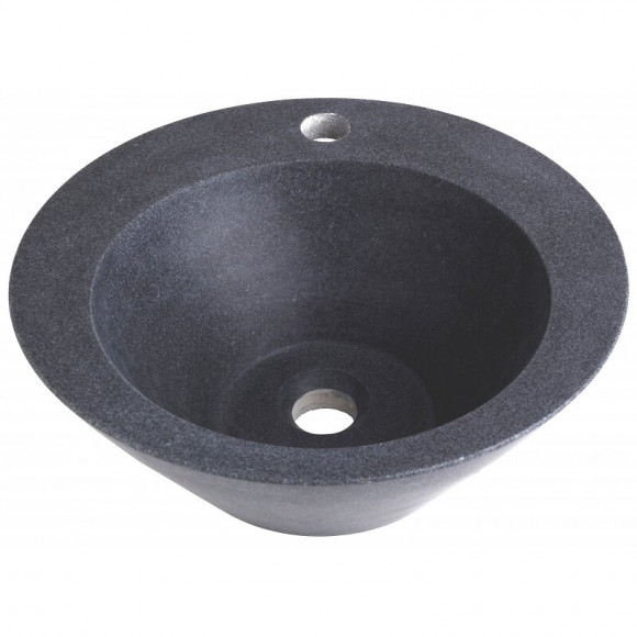 Vasque À Poser Conique En Pierre Naturelle De Couleur Gris Ardoisé