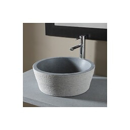 Vasque À Poser En Pierre 100% Naturelle Bouchardée Gris Ardoisé