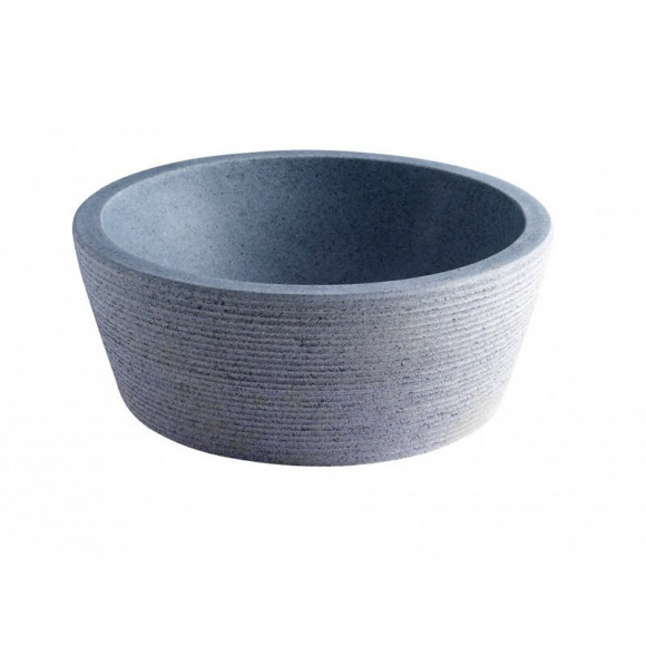 Vasque À Poser En Pierre 100% Naturelle Bouchardée Gris Ardoisé