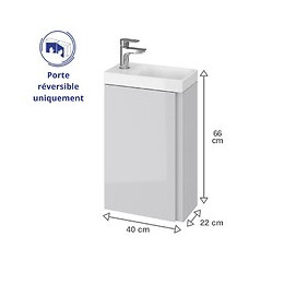 Meuble Lave-mains 40x22 Cm Faible Profondeur Couleur Gris