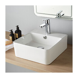 Vasque À Poser Carrée Blanche Bari 40cm
