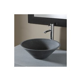 Vasque À Poser Ronde Évasée En Pierre Gris