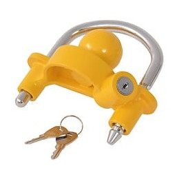Verrou De Remorque Et 2 Clés Acier Et Alliage D'aluminium Jaune -