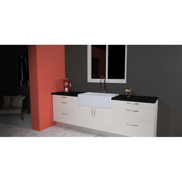 Evier Timbre D'office 84 Cm Réversible Rétro Rome En Céramique