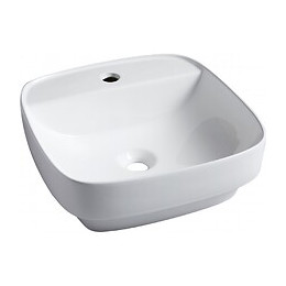 Vasque À Poser Carrée Bords 42 Cm Arrondis Blanche