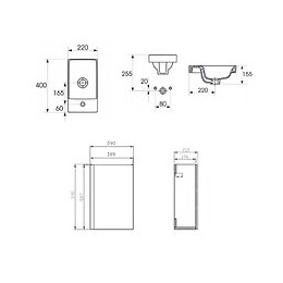 Meuble Lave-mains 40x22 Cm Faible Profondeur Couleur Blanc