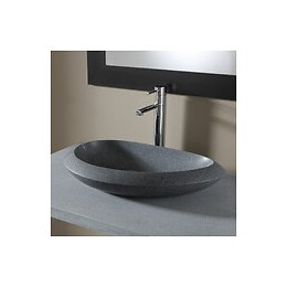 Vasque À Poser Galet En Pierre Naturelle De Qualité Gris Ardoisé