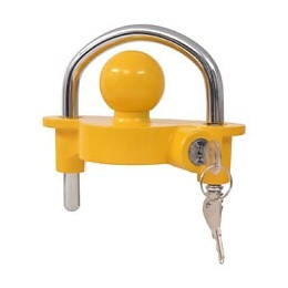 Verrou De Remorque Et 2 Clés Acier Et Alliage D'aluminium Jaune -