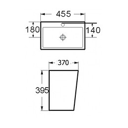 Lavabo À Suspendre En Céramique Rectangle Blanc Contemporain