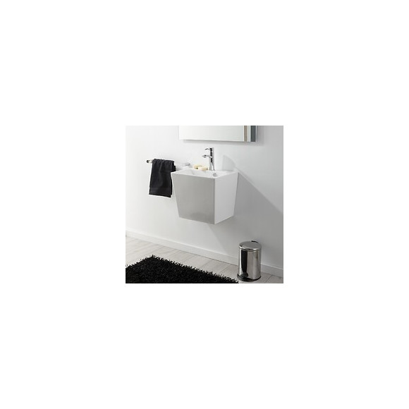 Lavabo À Suspendre En Céramique Rectangle Blanc Contemporain