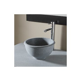 Vasque À Poser Bol En Pierre Gris Style Rétro