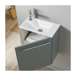 Meuble Lave-mains Pour Wc Vert De Gris Moderne Avec Robinet Eau Froide