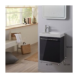 Lave-mains Complet Avec Meuble Design Couleur Gris Anthracite