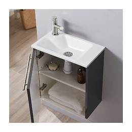 Meuble Lave-mains Pour Wc Gris Anthracite Original Avec Robinet Eau Froide