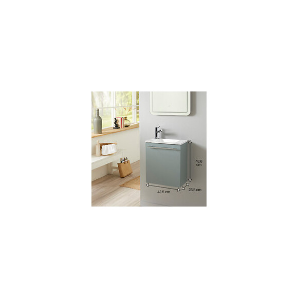 Meuble Lave-mains Pour Wc Vert De Gris Moderne Avec Robinet Eau Froide