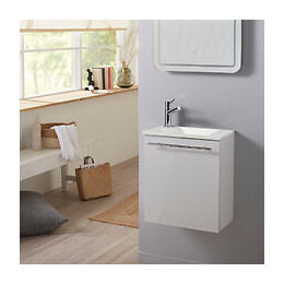 Meuble Lave-mains Pour Wc Blanc Design Avec Robinet Eau Froide