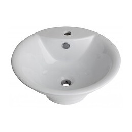 Vasque À Poser Blanche Et Ronde En Forme De Pyramide Inversée