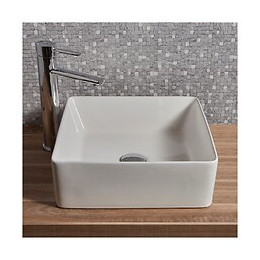 Vasque À Poser Carrée 38.5x38.5 Cm Rebords Fins
