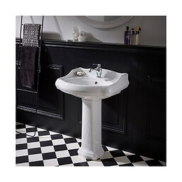 Lavabo Colonne Rétro 60 Cm En Céramique Blanc