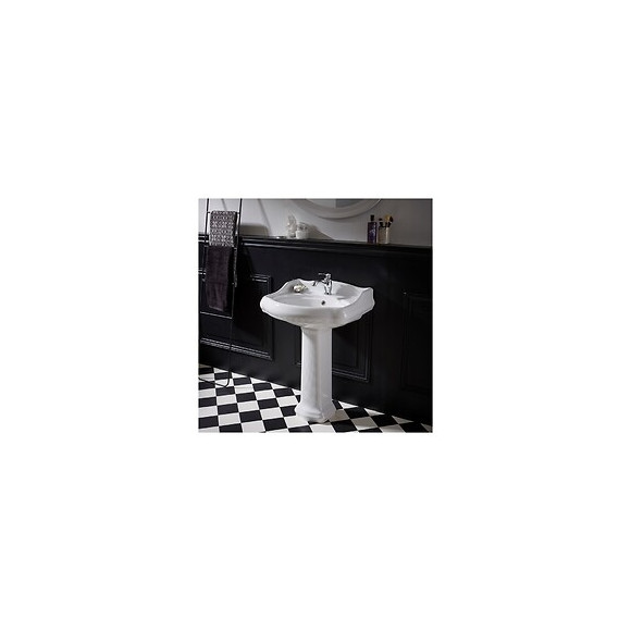Lavabo Colonne Rétro 60 Cm En Céramique Blanc