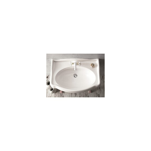Lavabo Colonne Rétro 60 Cm En Céramique Blanc