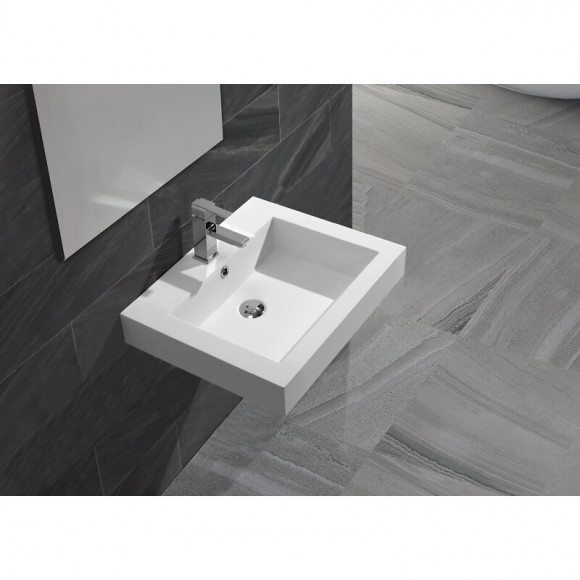 Vasque Semi Encastrable Ou À Suspendre En Solid Surface Empezo 46