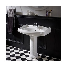 Lavabo Colonne Rétro 80 Cm En Céramique Blanc