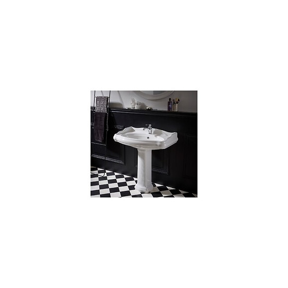 Lavabo Colonne Rétro 80 Cm En Céramique Blanc
