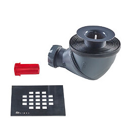 Receveur De Douche En Résine Imitation Ardoise 185 X 90 Cm Gris Ardoise + Natte Étanche + Siphon 360°