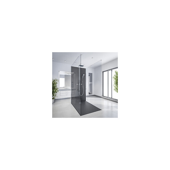 Receveur De Douche En Résine Imitation Pierre 160x90 Cm Gris Ardoise + Natte Étanche + Siphon 360°