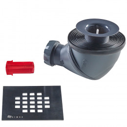 Receveur De Douche En Résine Imitation Pierre 140 X 90 Cm Taupe + Natte Étanche + Siphon 360°