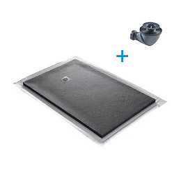 Receveur De Douche En Pierre Naturelle 140 X 90 Cm Roche De Mer + Natte Étanche + Siphon 360°