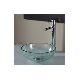 Vasque À Poser Ronde Petit Diamètre En Verre Transparent