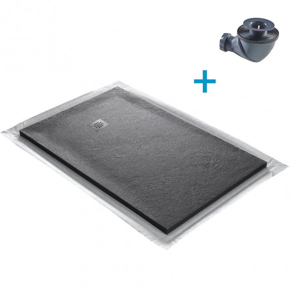 Receveur De Douche En Pierre Naturelle 120 X 90 Cm Roche De Mer + Natte Étanche + Siphon 360°