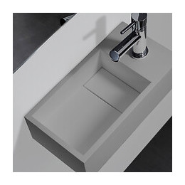 Lave-mains Gain De Place En Solid Surface Sacramento 35x18 Cm Gris Ciment