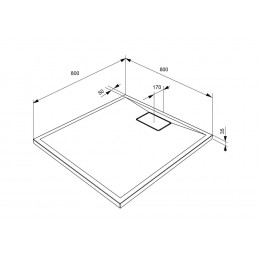 Receveur De Douche Effet Pierre Terreno 80 X 80 Blanc