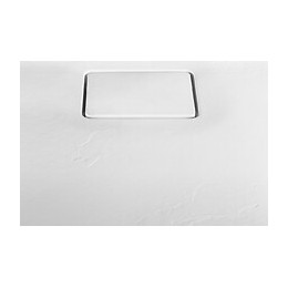 Receveur De Douche Extra-plat Texture Effet Pierre Terreno Rectangle 120 X 80 Cm Blanc