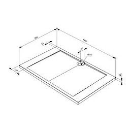 Receveur De Douche Extra Plat En Polybéton Slim 140 X 90 Cm